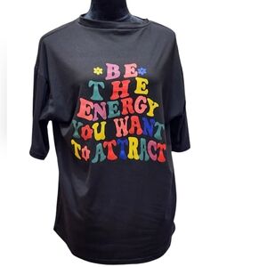 Colorful men'sGraphic Tee - Black "be the energy you want to attract"